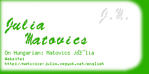 julia matovics business card